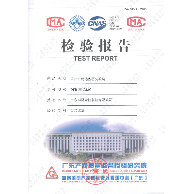 DFB-08-C2.00 08mm高硼硅防火玻璃 报告（广东恒保安防）