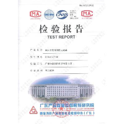 DFB-10-C2.00 10mm高硼硅防火玻璃 报告（广东恒保安防）